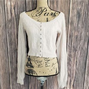 Free People Button Up Cropped Sweater W Size L
